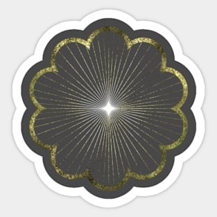 Bright midcentury sun Sticker